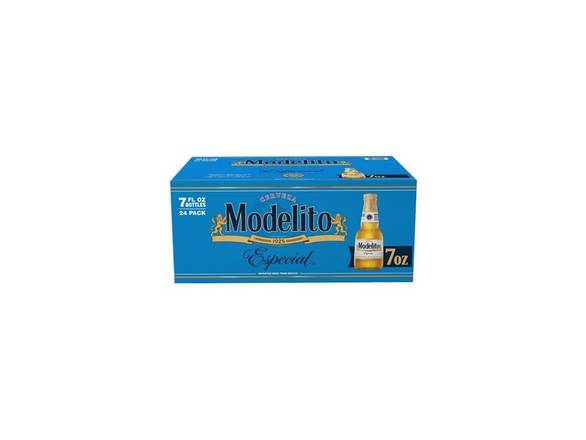 Order Modelo Especial Lager Mexican Beer - 24x 7oz Bottles food online from Goody Goody Liquor store, Addison on bringmethat.com