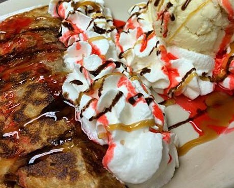 Order Banana Roti with Ice Cream food online from Fusion Asian Bistro store, Buford on bringmethat.com