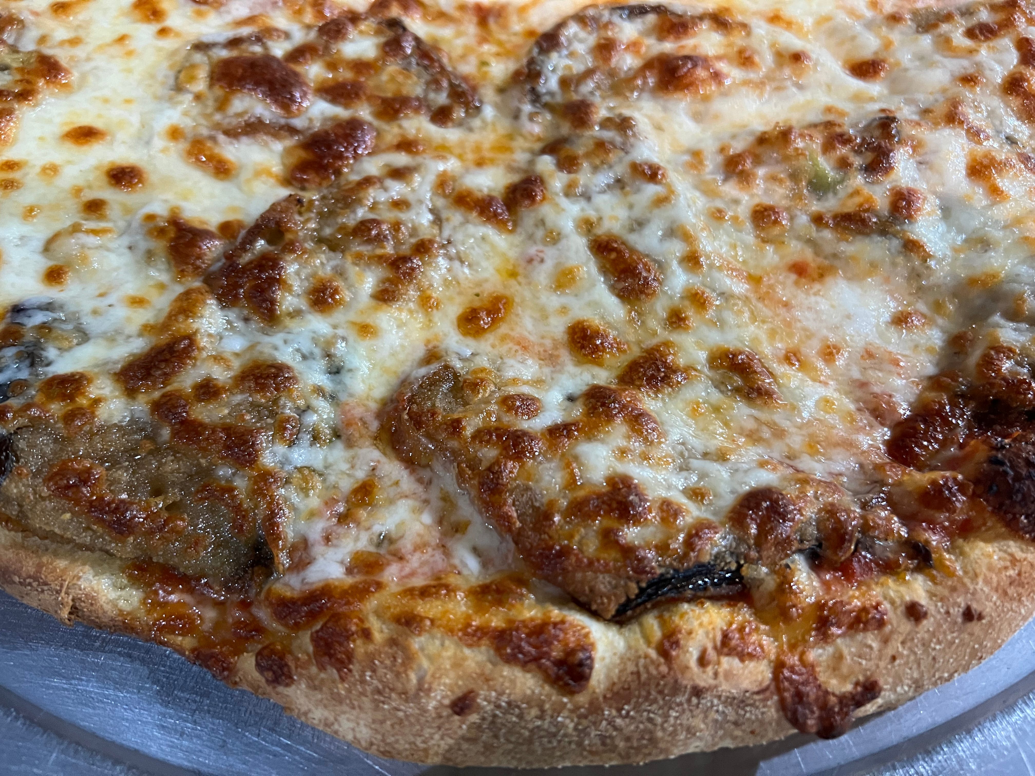 Order Eggplant Parm Pizza - Small 14" food online from Rustica store, Philadelphia on bringmethat.com