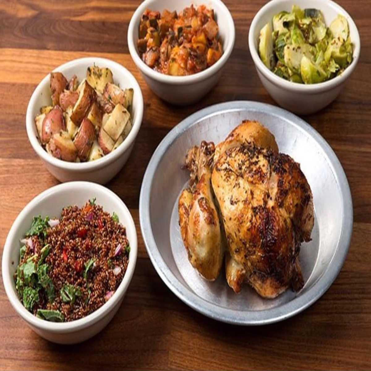 Order Whole chicken + 4 sides + 4 sauces food online from Poulette rotisserie chicken store, New York on bringmethat.com