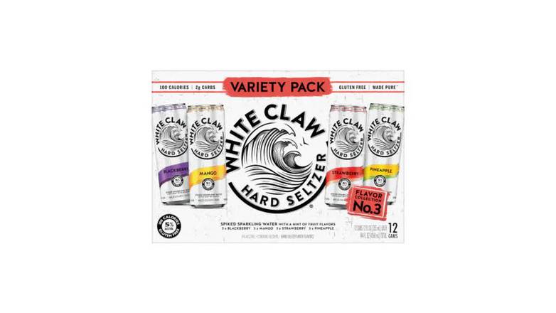 Order White Claw Variety Pack Flavor Collection No 3 - Pack Of 12 food online from Waldi Discount Liquor store, Ansonia on bringmethat.com
