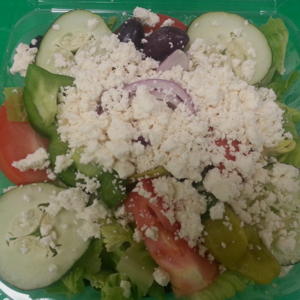 Order Greek Salad food online from Pizza Wings & More store, Reisterstown on bringmethat.com