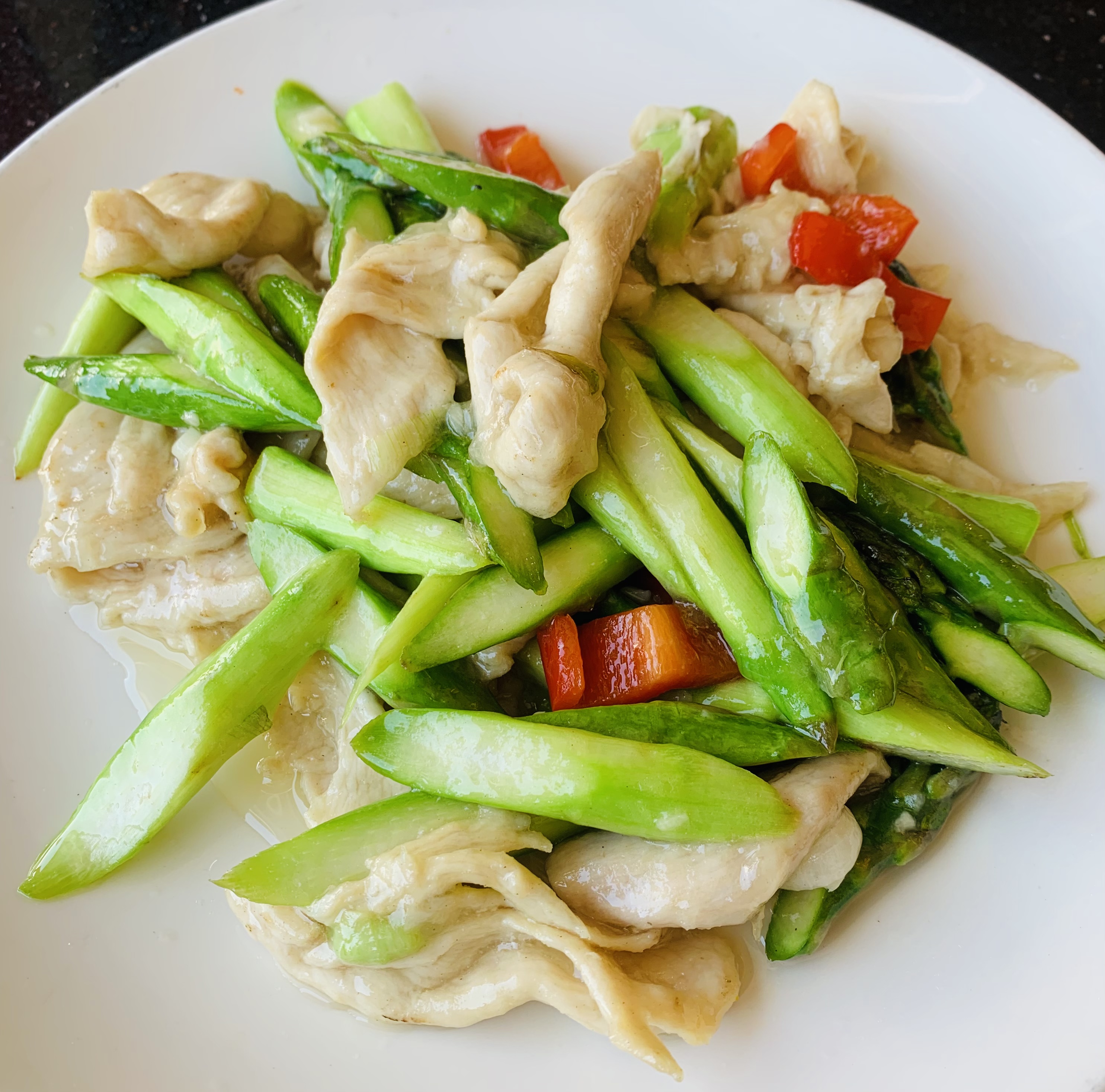 Order Sautéed Chicken with Asparagus  food online from The Bund store, Forest Hills on bringmethat.com
