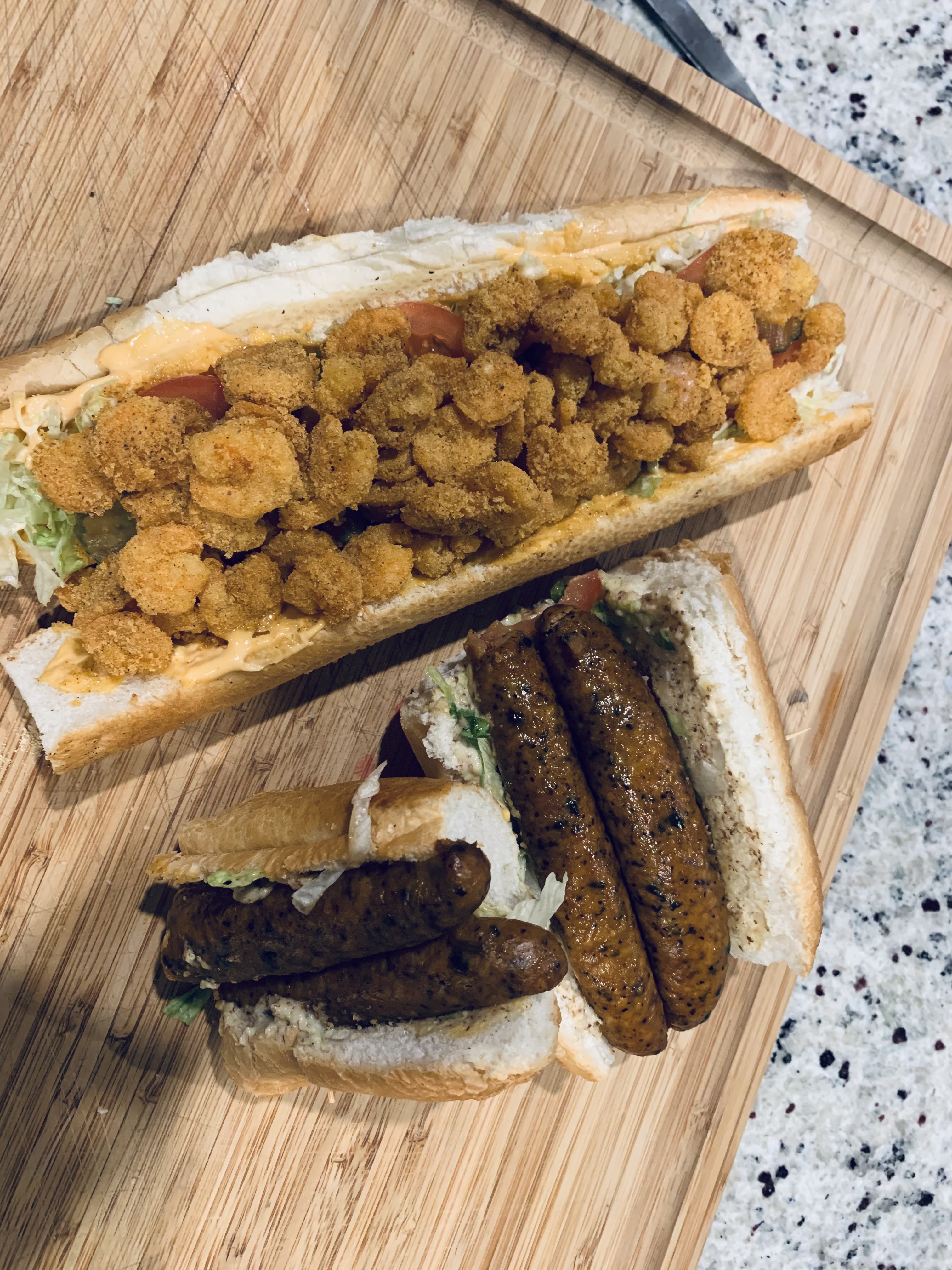 Order Alligator and Pork Sausage Poboys food online from It's A Blackburn Thing!! store, Austin on bringmethat.com