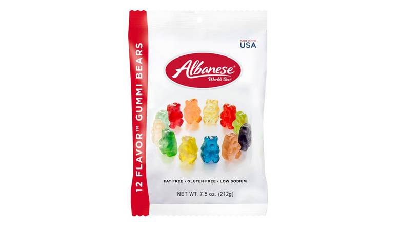 Order Albanese Fat-Free Gluten-Free Assorted Flavors Gummi Bears food online from Route 7 Food Mart store, Norwalk on bringmethat.com