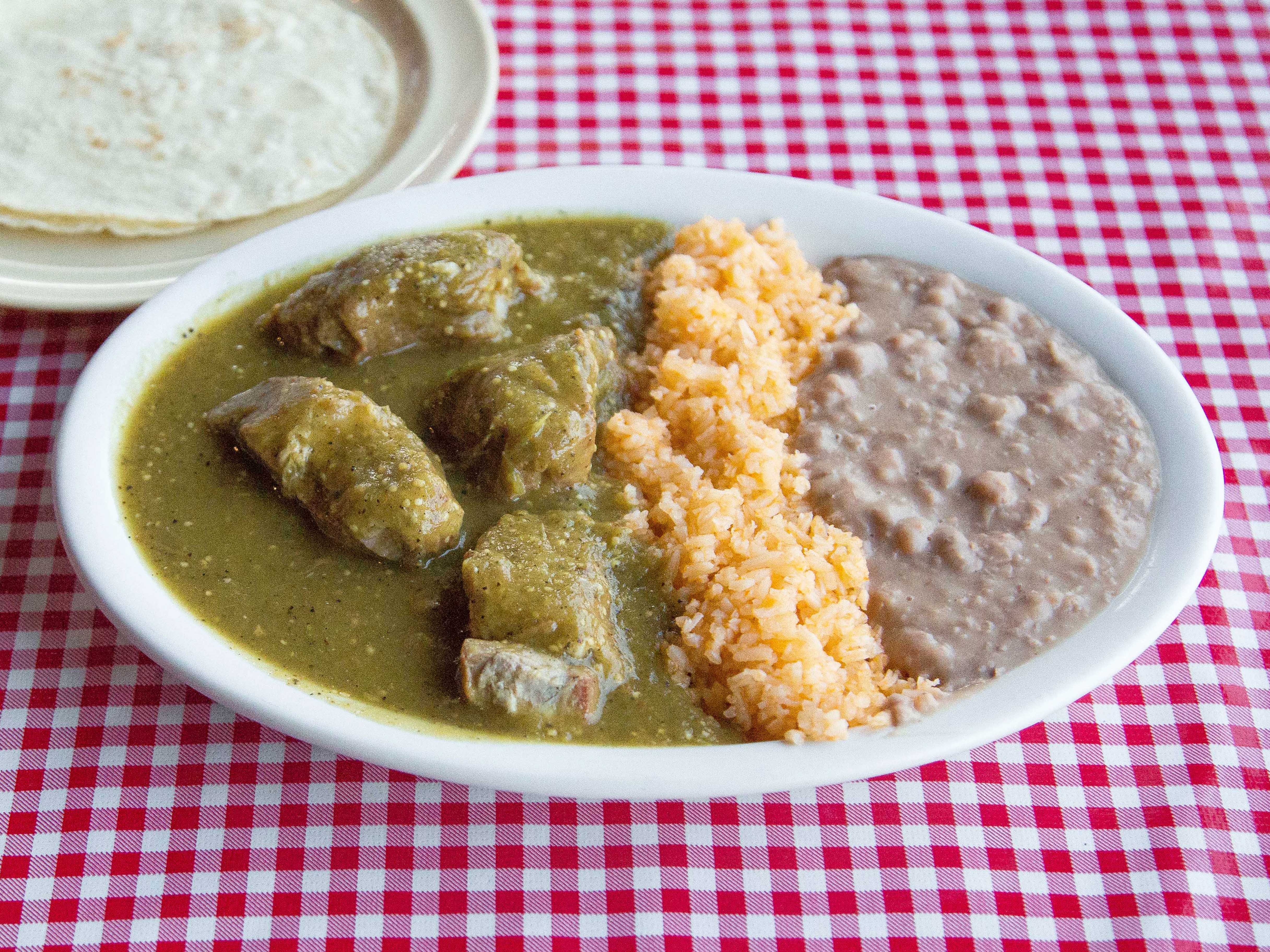 Order Pork Con Chile Verge food online from Tere Mexican Grill store, Studio City on bringmethat.com