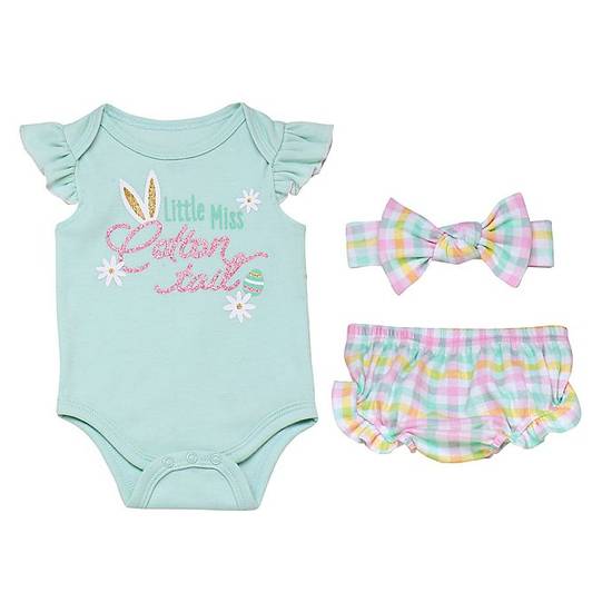 Order Baby Starters® Size 6M 3-Piece Miss Cottontail Bodysuit, Diaper Pant and Headband Set food online from Bed Bath & Beyond store, Lancaster on bringmethat.com