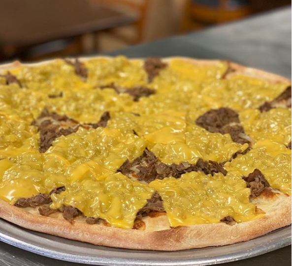 Order Philly Cheesesteak Pizza food online from Casa Nino Pizza Bar store, Staten Island on bringmethat.com