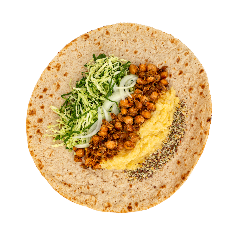 Order Roasted Chickpea and Polenta Wrap  food online from Honeyflower Foods store, Bethesda on bringmethat.com