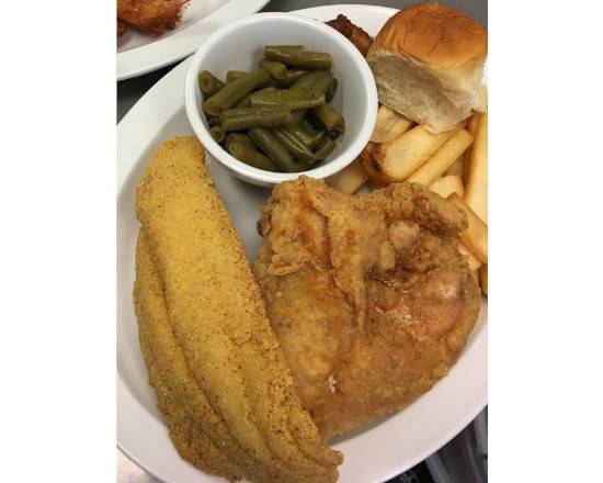 Order 1 Pc. Catfish & 1 Pc. Chicken Combo food online from Jimpa Catering store, Kennesaw on bringmethat.com