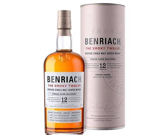 Order BenRiach, 12 Years Old The Smoky Twelve Three Cask Matured Speyside Single Malt Scotch Whisky · 750 mL food online from House Of Wine store, New Rochelle on bringmethat.com
