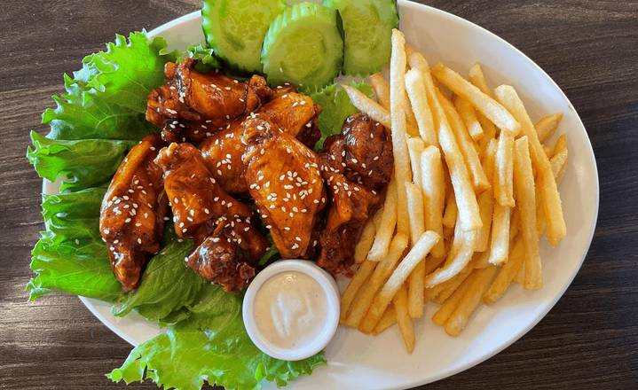 Order Chicken Wing + French fries food online from Osha Thai Cafe store, Scottsdale on bringmethat.com