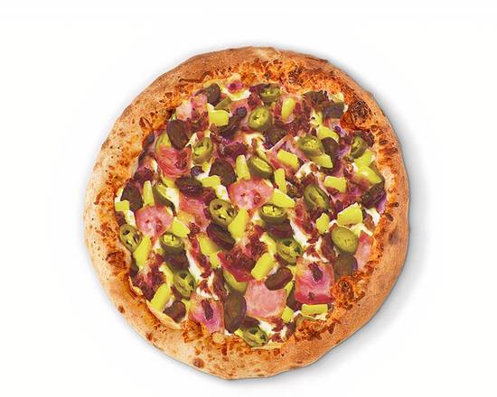 Order Spicy Hawaiian Specialty Pizza food online from Happy's Pizza store, Westland on bringmethat.com