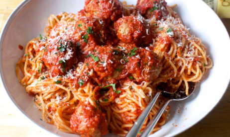 Order Spaghetti with Meatballs food online from Da Vinci's Pizza store, Charlotte on bringmethat.com