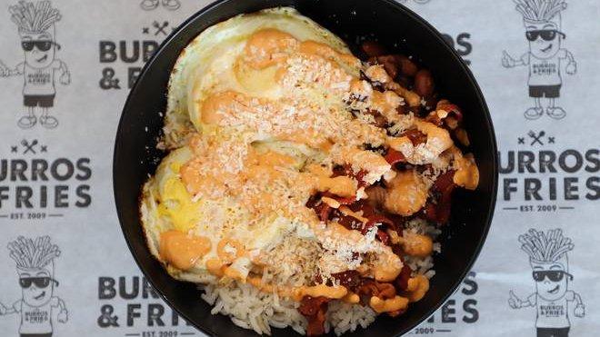 Order * SD Wake Up Bowl food online from Burros & Fries store, Chula Vista on bringmethat.com