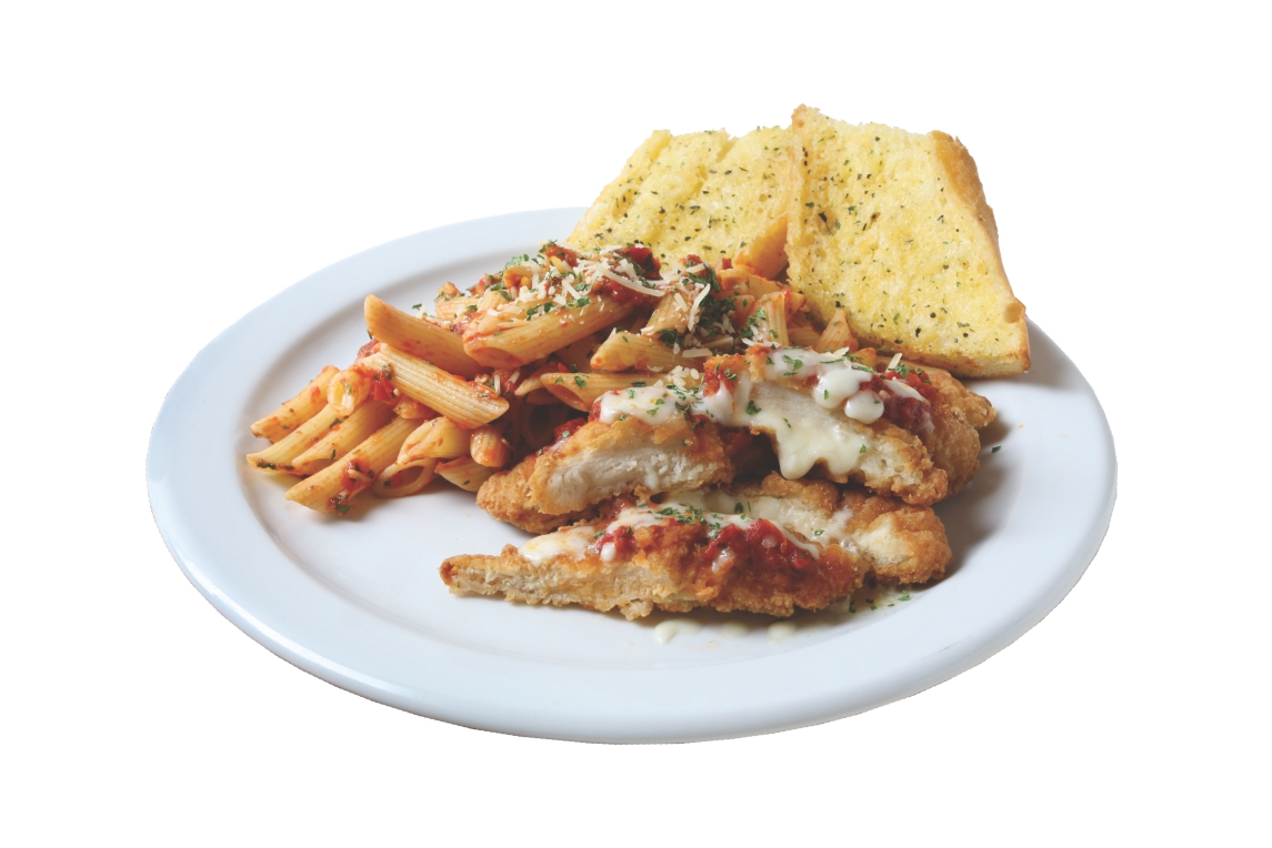 Order Chicken Parmigiana with Penne food online from Big Mama's and Papa's Pizzeria store, Granada Hills on bringmethat.com