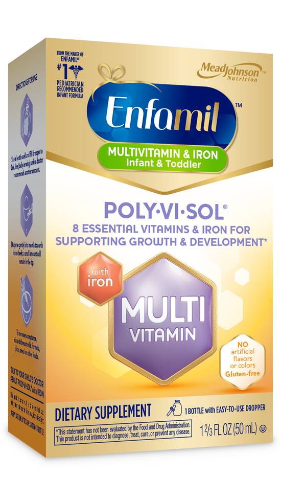 Order Enfamil Poly-Vi-Sol Multivitamin Supplement Drops with Iron (1.67 oz) food online from Rite Aid store, Palm Desert on bringmethat.com