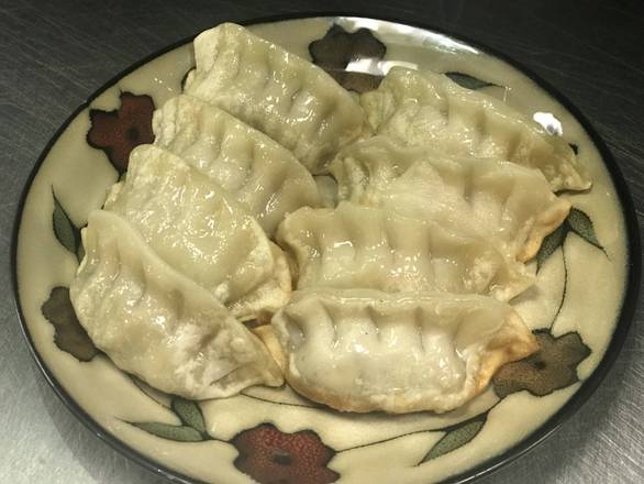 Order J1. Fried Gyoza (8)  日式鍋貼 food online from Uncle Chen's Chinese Restaurant store, State College on bringmethat.com