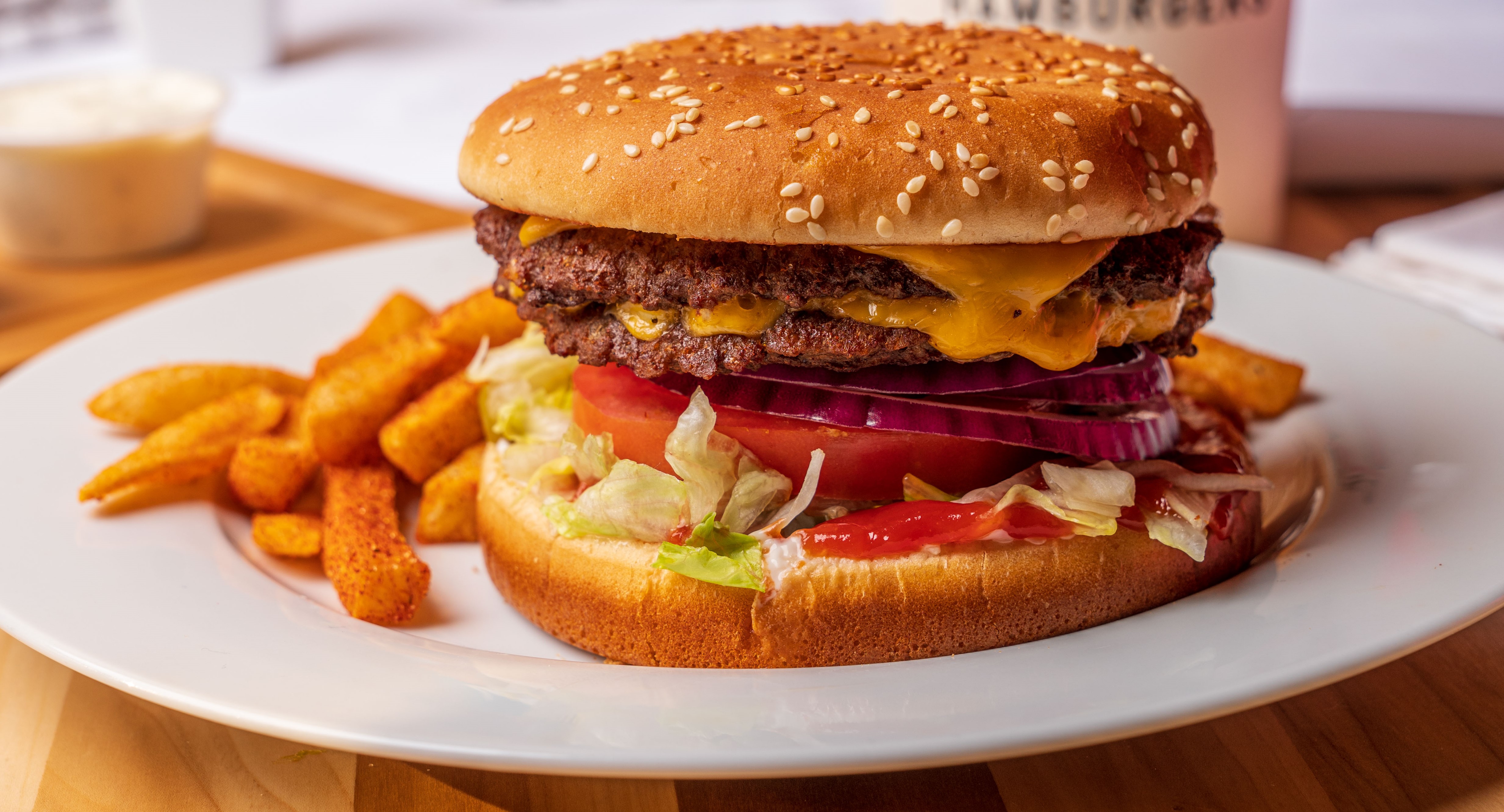 Order 4. Double Bruto Burger Combo food online from Wimpy Hamburgers store, Visalia on bringmethat.com