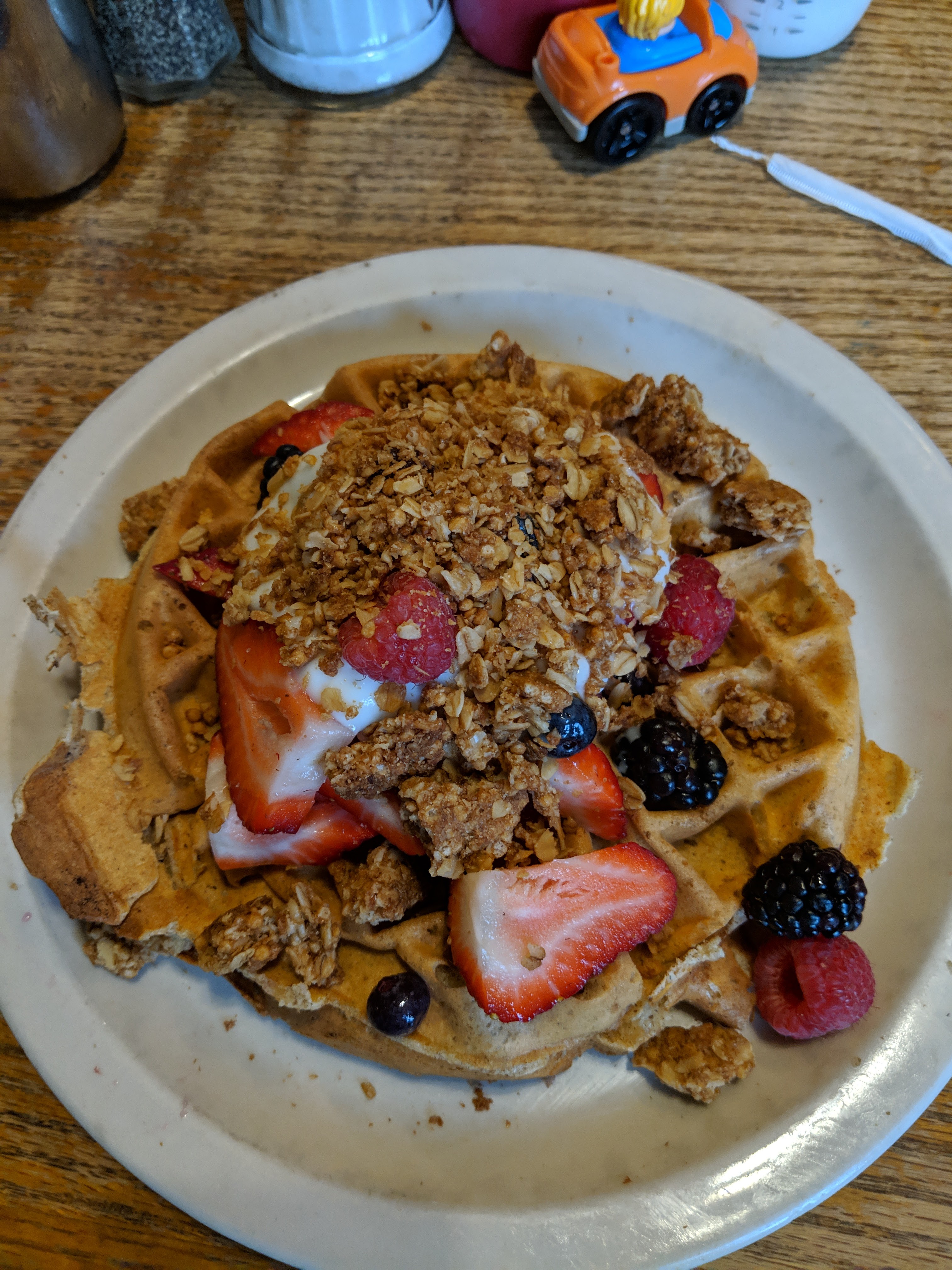 Order Waffle with Fruit, Yogurt and Granola food online from Strawberry Place store, Nyack on bringmethat.com