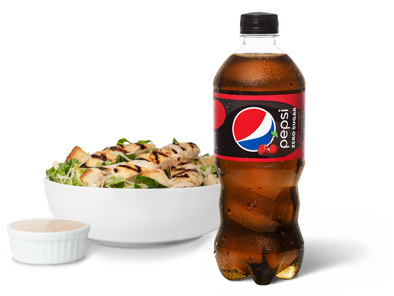 Order Chicken Caesar Salad & Pepsi Zero Cherry food online from Pep Place store, Yuma on bringmethat.com