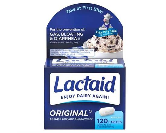 Order Lactaid Original 120 ct food online from McLean Ave Pharmacy store, Yonkers on bringmethat.com