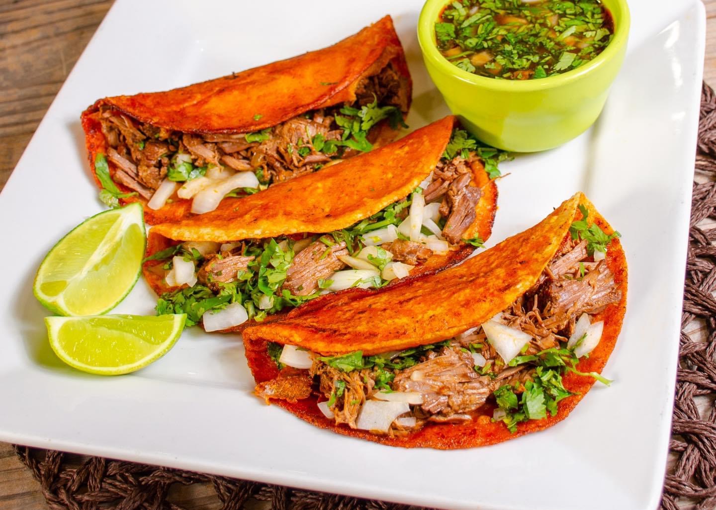 Order Birria Tacos food online from Mezcal Cantina Mexican Kitchen store, Shenandoah on bringmethat.com