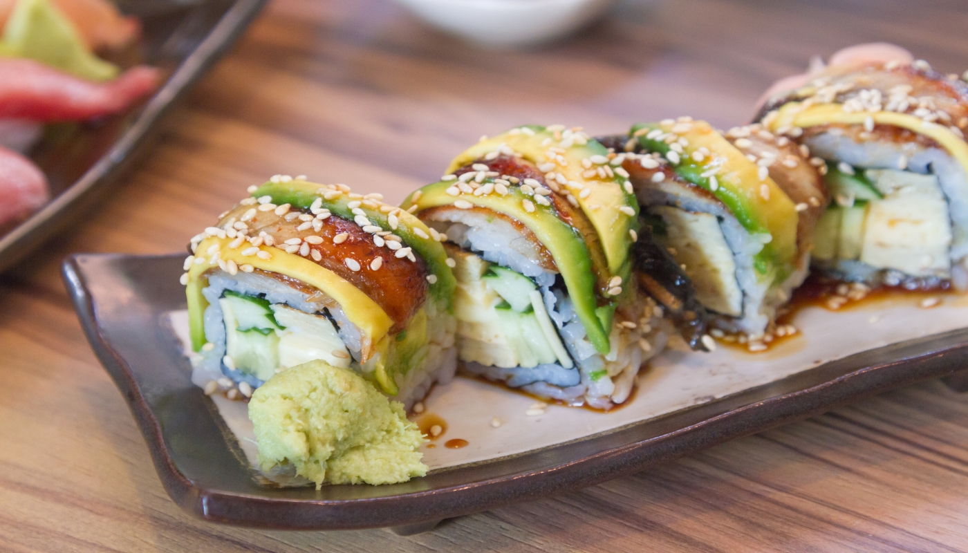 Order Dragon Roll food online from Miyabi Sushi store, Gardena on bringmethat.com