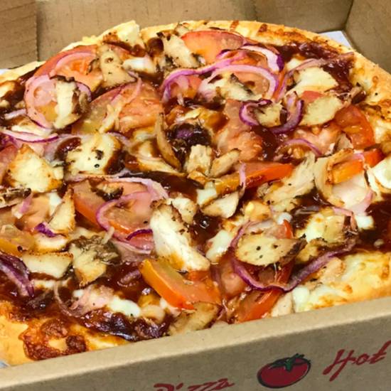 Order 8" BBQ Chicken Baked Pizza food online from Valentino Gourmet store, Camarillo on bringmethat.com