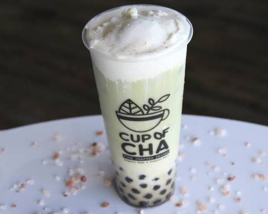 Order Matcha Latte (Boba, Creamy Top) food online from Cup Of Cha Tea House store, Monrovia on bringmethat.com