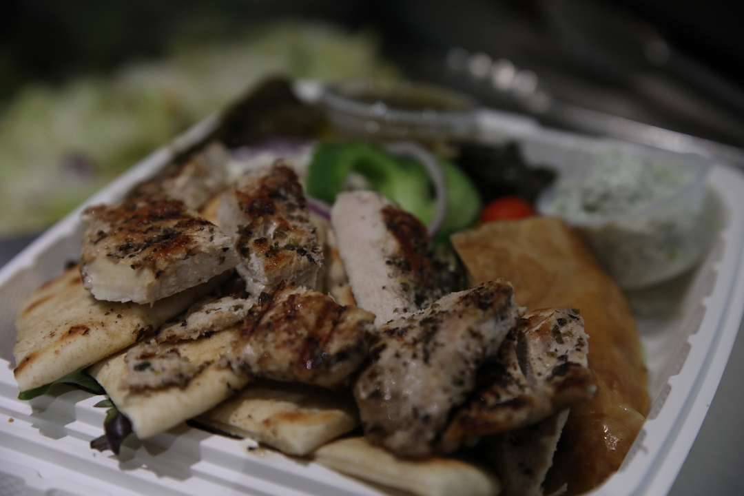 Order Chicken Souvlaki Plate food online from Jines Restaurant store, Rochester on bringmethat.com