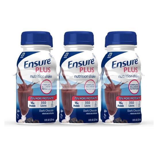 Order Ensure Plus Nutrition Ready-to-Drink Shake Dark Chocolate (8 oz x 6 ct) food online from Rite Aid store, MILFORD on bringmethat.com