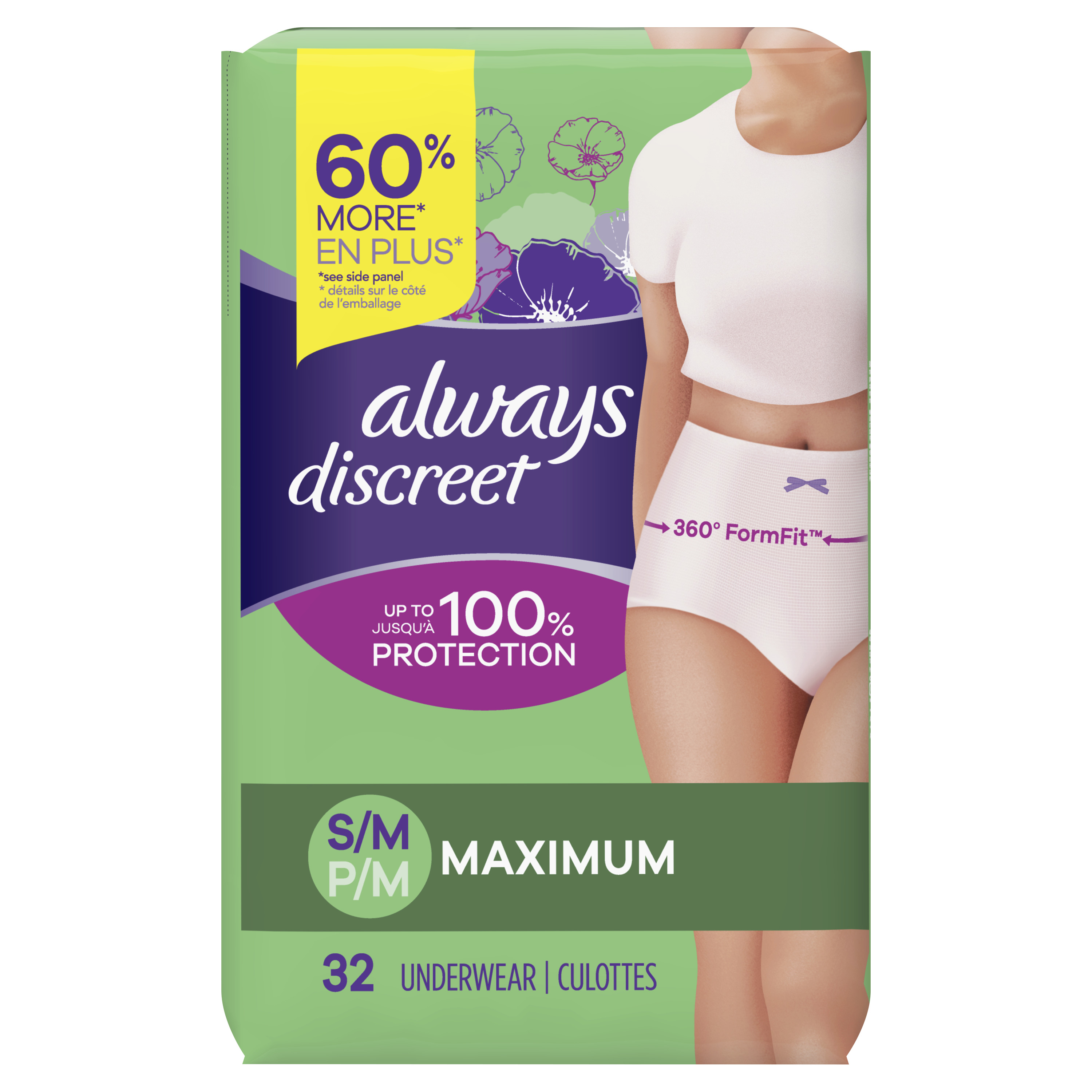 Order Always Discreet Underwear for Women Maximum Absorbency - Small/Medium, 32 ct food online from Rite Aid store, MILLER PLACE on bringmethat.com