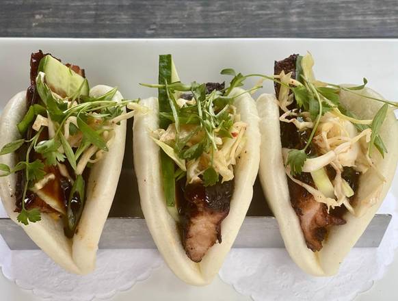 Order PORK BELLY BAO BUNS food online from Gates Restaurant store, New Canaan on bringmethat.com