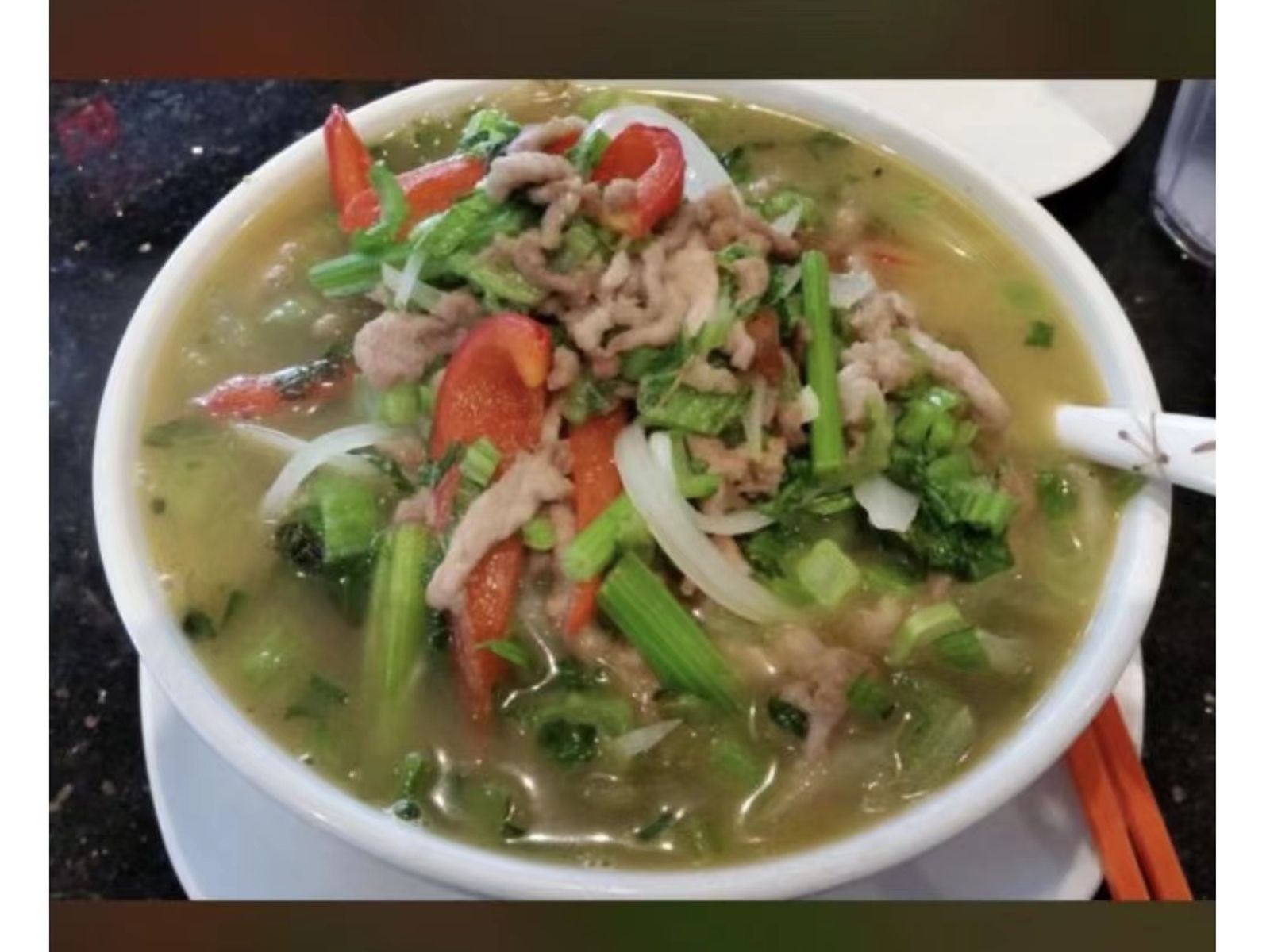 Order She Li Hon Pork Noodle Soup food online from Rice Bowl Cafe store, Austin on bringmethat.com