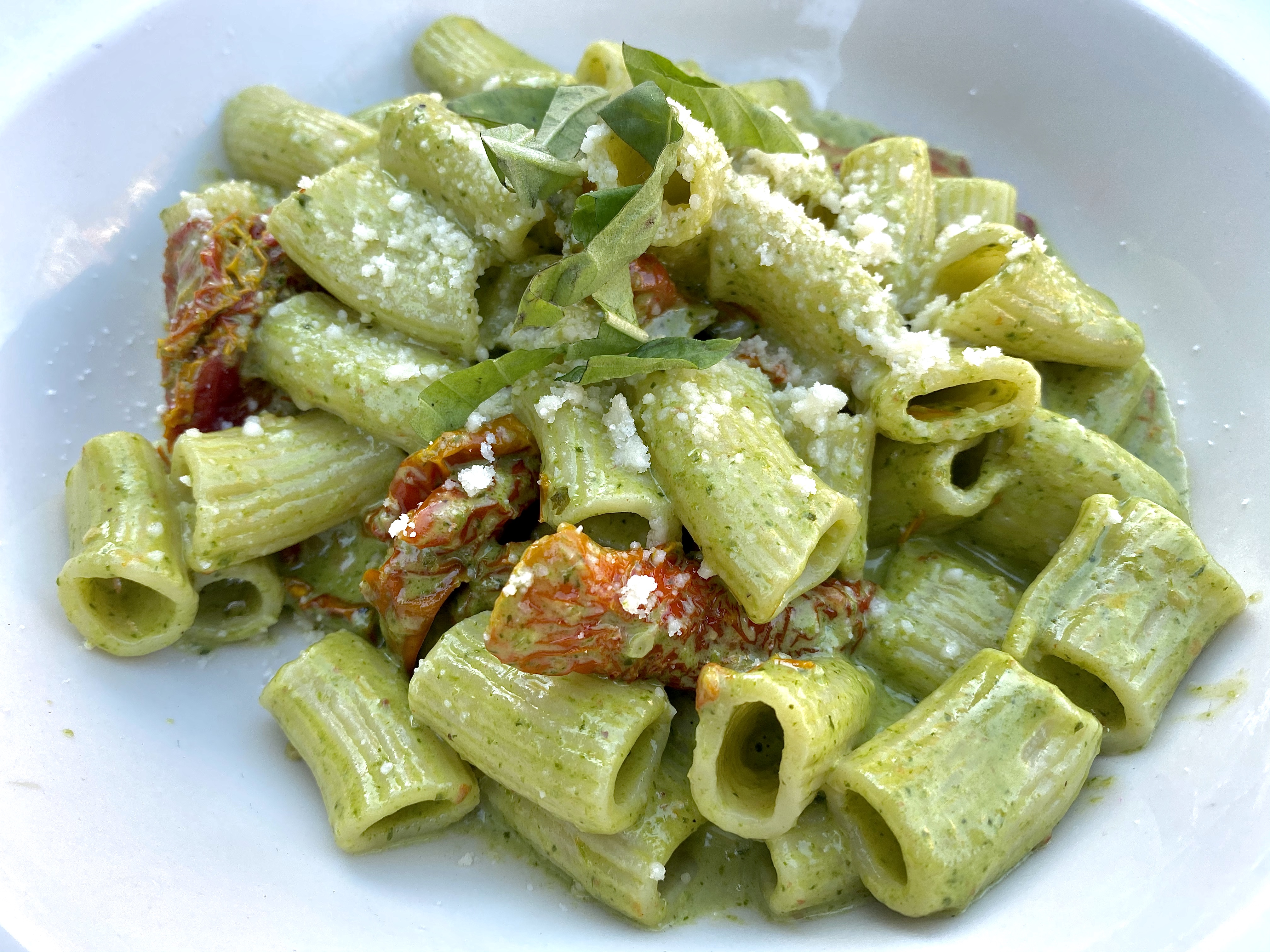 Order Rigatoni Pesto with Sundried Tomatoes food online from Margherita's restaurant store, Hoboken on bringmethat.com