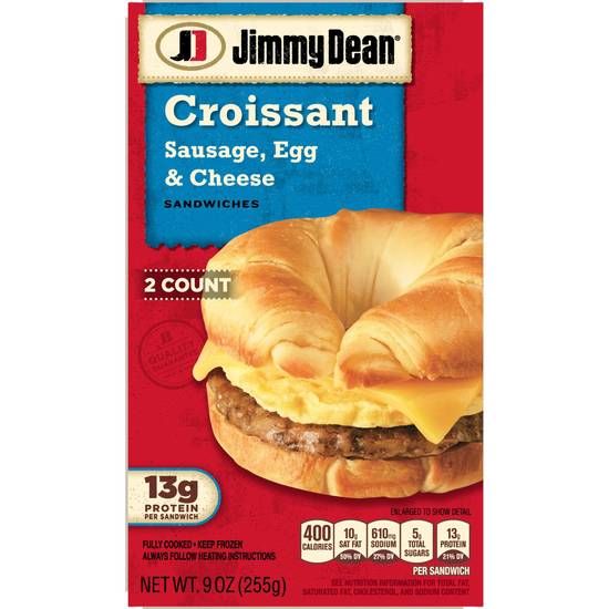 Order Jimmy Dean Sausage, Egg and Cheese Croissant Sandwich, 9 OZ food online from Cvs store, HAMMOND on bringmethat.com