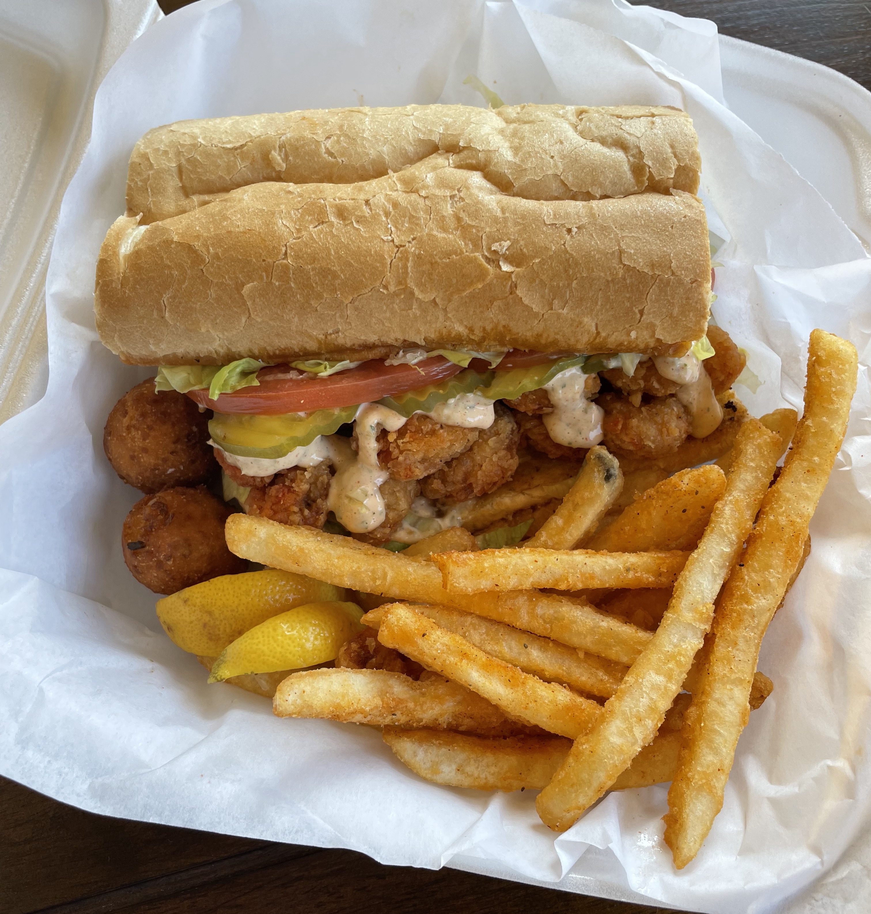 Order Crawfish Tails Po Boy food online from The Catch store, Oklahoma City on bringmethat.com