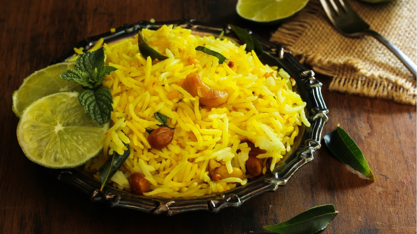 Order Half Tray Lemon Rice  food online from Andhra Mess store, Sunnyvale on bringmethat.com
