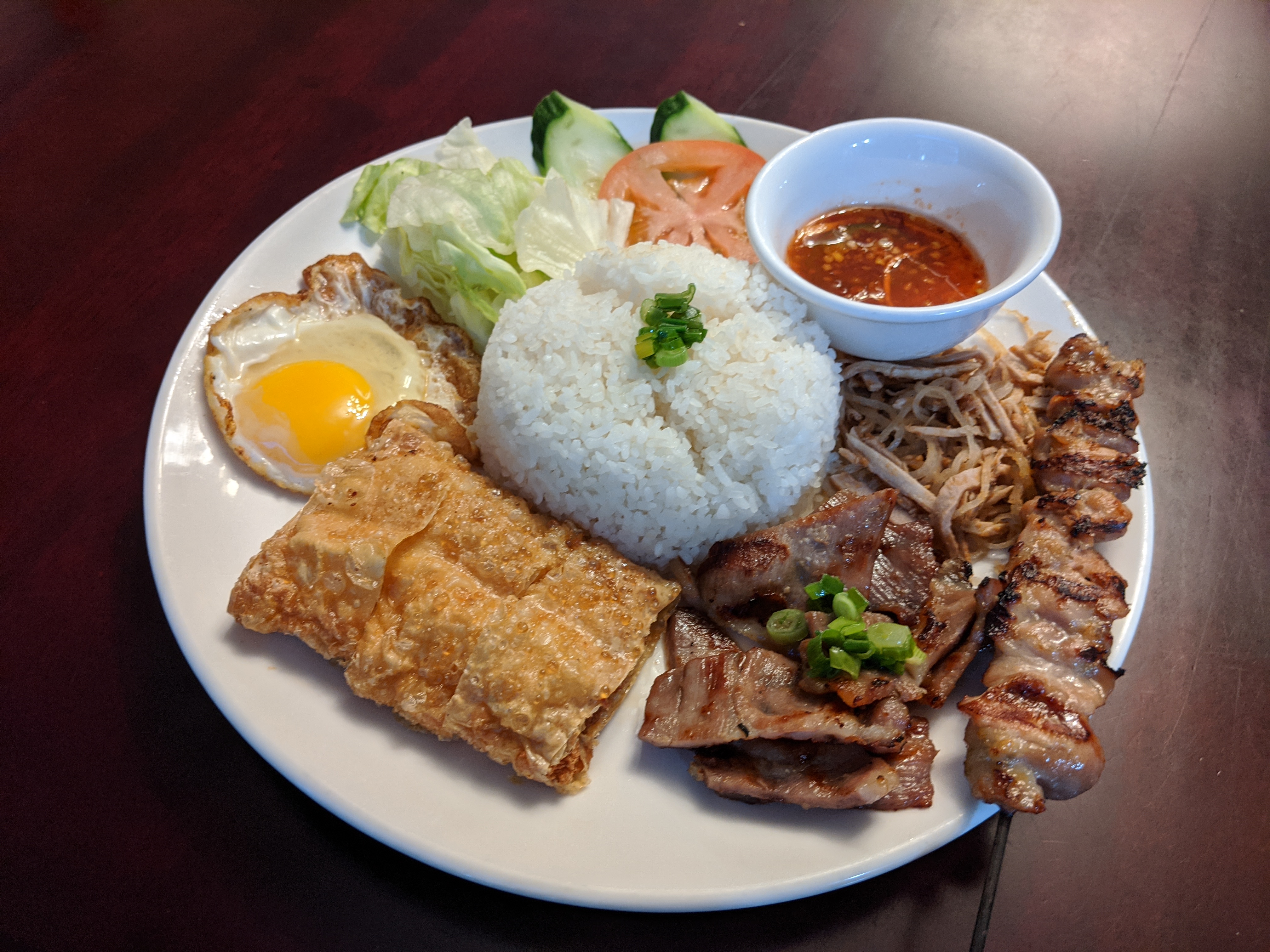 Order D2. Special 5 Combo Rice Platter food online from Bac Lieu Restaurant store, San Francisco on bringmethat.com