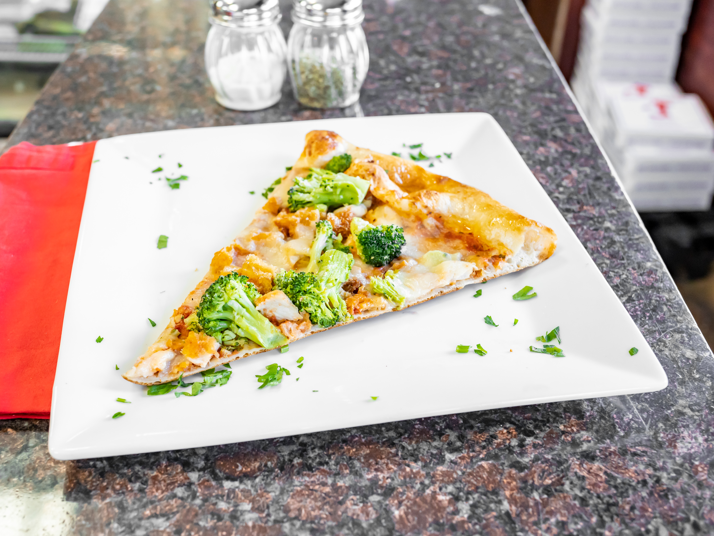 Order Chicken with Broccoli Pizza food online from Rocco pizza store, Brooklyn on bringmethat.com