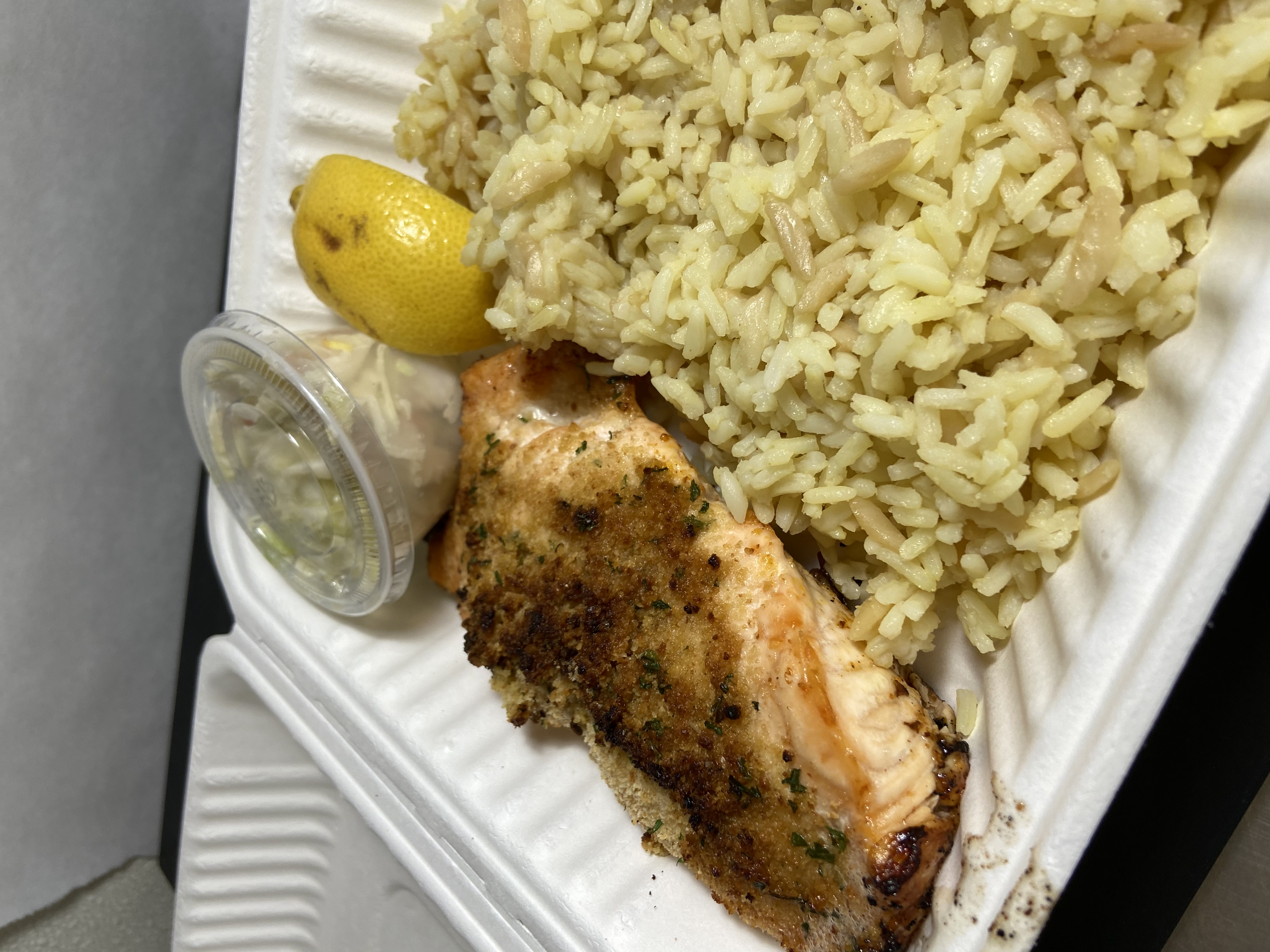 Order Broiled Salmon Plate food online from Osterville Fish store, Barnstable on bringmethat.com
