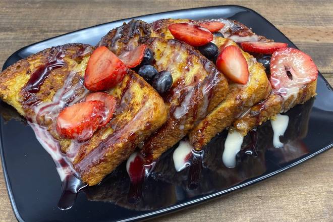 Order Petit Berry Vegan French Toast food online from Seven Mile Cafe store, Keller on bringmethat.com