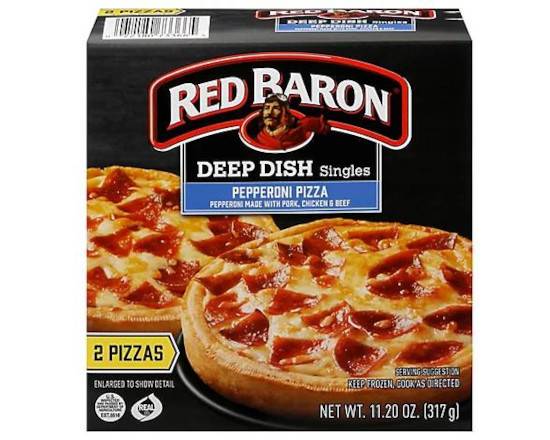 Order Red baron Deep Dish Singles Pepperoni Pizza  food online from Pit Stop Liquor Mart store, El Monte on bringmethat.com