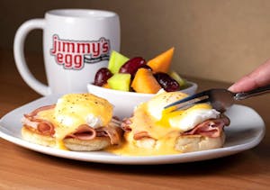 Order Classic Eggs Benedict (760 cal) food online from Jimmy's Egg store, Wichita on bringmethat.com