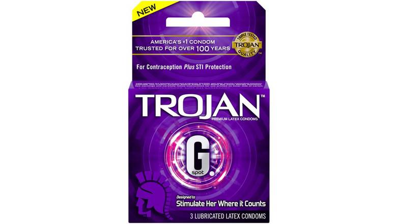 Order Trojan G. Spot Premium Lubricated Condoms - 3 Count food online from Route 7 Food Mart store, Norwalk on bringmethat.com