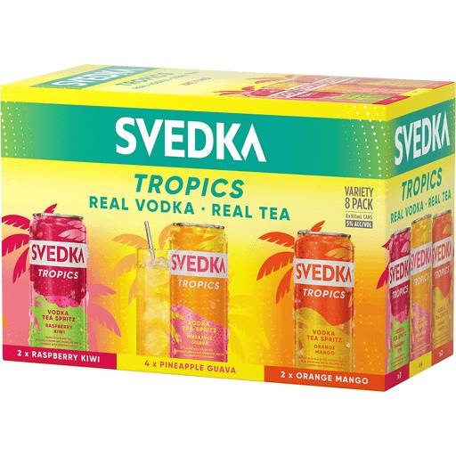 Order Svedka Tropics Vodka Tea Spritz (8PKC 12 OZ) 140853 food online from Bevmo! store, Los Angeles on bringmethat.com