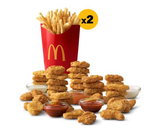 Order 40 McNuggets & 2 L Fries food online from Mcdonald® store, Farmington on bringmethat.com