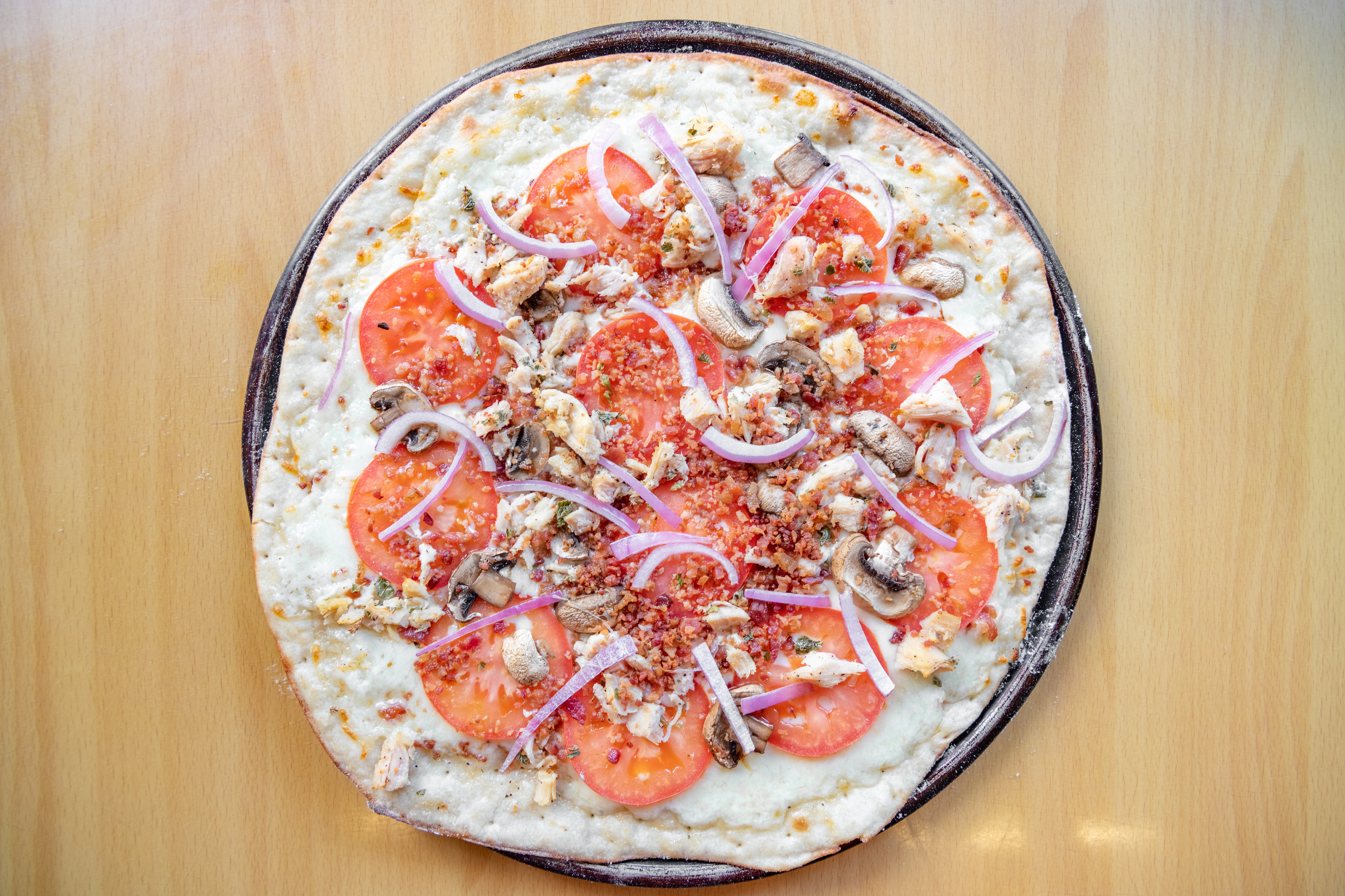 Order Chicken Ranch Specialty Pizza - Personal 10" food online from Castelli Deli Cafe store, Felton on bringmethat.com