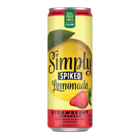 Order Simply Spiked Strawberry Lemonade 24oz Single Can food online from 7-Eleven store, New York on bringmethat.com